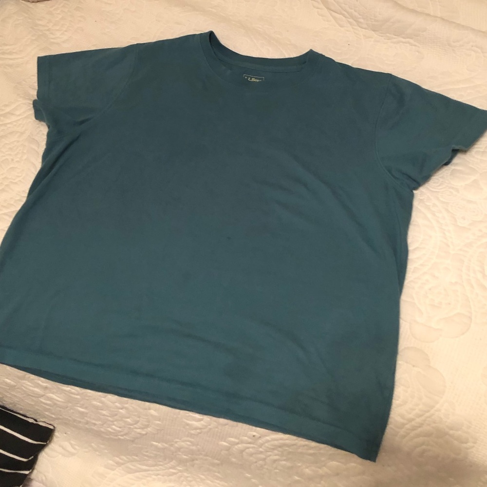 L.L Bean Crop Basic Tee Small P Blue - image 1